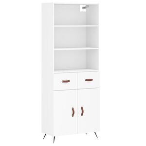 vidaXL Highboard hvit 69,5x34x180 cm konstruert tre