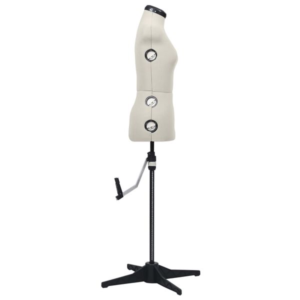 vidaXL Justerbar utstillingsdukke kvinne S st&oslash;rrelse 33-40 kremhvit