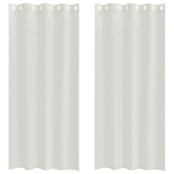 vidaXL Voile Gardin med gardiner 2 pcs Krem 225 x 140 cm Polyester