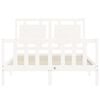 vidaXL Sengeramme med hodegavl hvit small double heltre