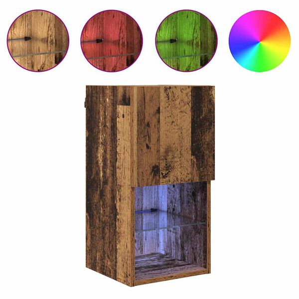 vidaXL Vegghengt TV-skap Gammelt tre 30,5 x 30 x 60 cm Konstruert tre