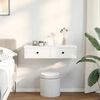 vidaXL Vegghylle med skuffer hvit 80x34x17 cm konstruert tre