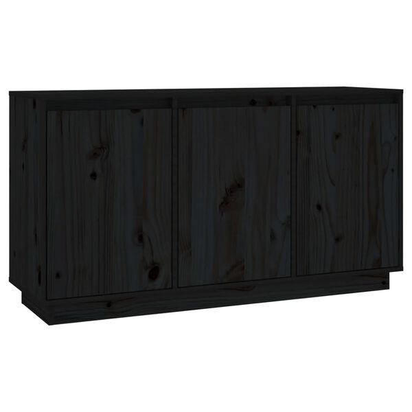vidaXL Skjenk svart 111x34x60 cm heltre furu