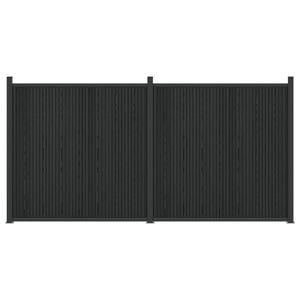 vidaXL Gjerdeplate 2 stk. 355 x 186,5 cm WPC og Aluminium Svart