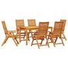 vidaXL Hage Spisegruppe 7 pcs Brun Solid akasietre