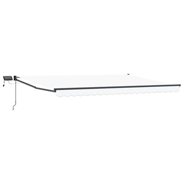 vidaXL Manuell utvidbar markise med LED-lamper Hvit 4 x 2 m