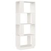 vidaXL Bokhylle/romdeler hvit 51x25x132 cm heltre furu