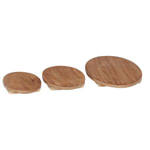 vidaXL Plantestol 3 stk. Naturlig 29 x 29 x 3,5 cm Mahogni Tre