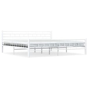 vidaXL Sengeramme hvit metall 200x200 cm