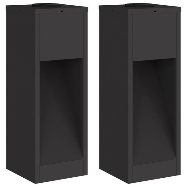 vidaXL Solcelle LED Stibelys 2 pcs Svart Kaldvalset stål