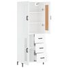 vidaXL Highboard hvit 69,5x34x180 cm konstruert tre