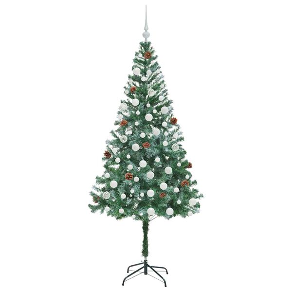 vidaXL Kunstig juletre med 300 LED med stativ gr&oslash;nn 180 cm PVC og st&aring;l