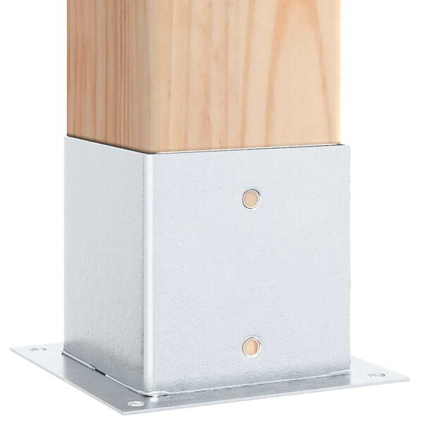 vidaXL Stolpebunner firkantet 12 stk sølv 141x141 mm galvanisert stål