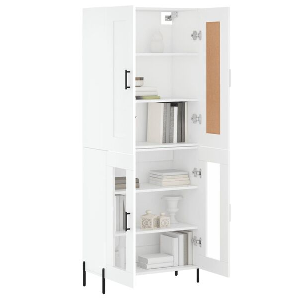 vidaXL Highboard hvit 69,5x34x180 cm konstruert tre