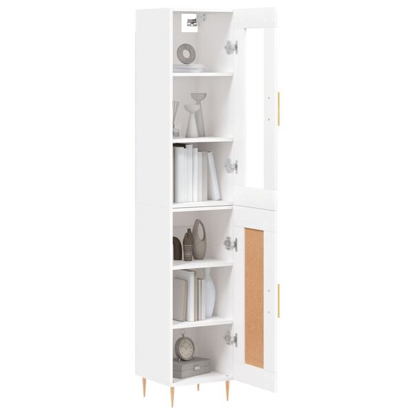 vidaXL Highboard hvit 34,5x34x180 cm konstruert tre