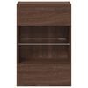 vidaXL Vegghengte skap med LED-lys for TV 2 stk brun eik 40x30x60,5 cm