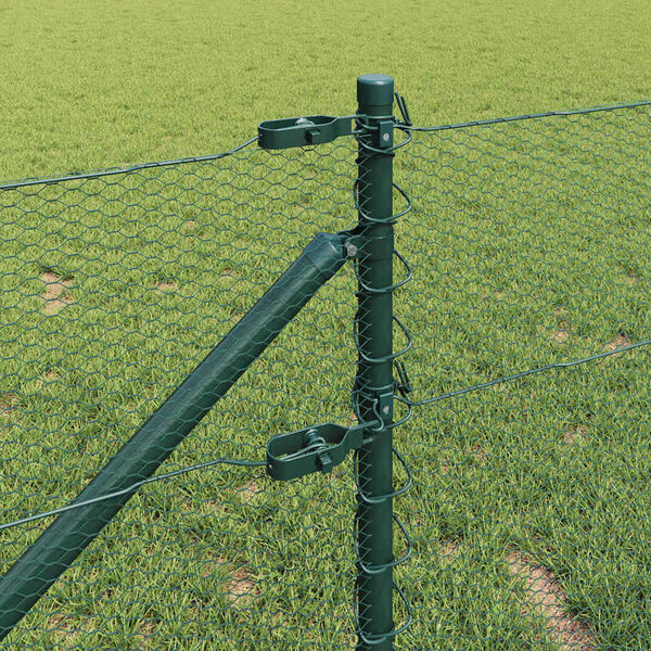 vidaXL Gjerdep&aring;le gr&oslash;nn 10 x 0,8 m (13 mm mesh) St&aring;l og PVC