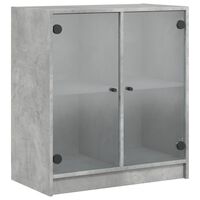 vidaXL Sideskap med glassdører betonggrå 68x37x75,5 cm