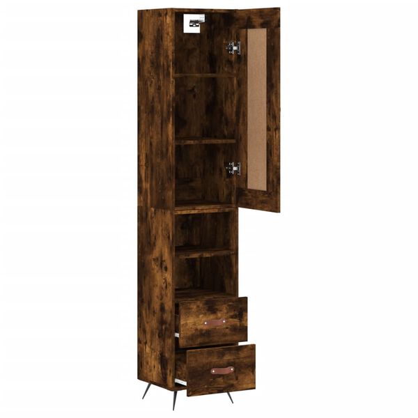 vidaXL Highboard r&oslash;kt eik 34,5x34x180 cm konstruert tre