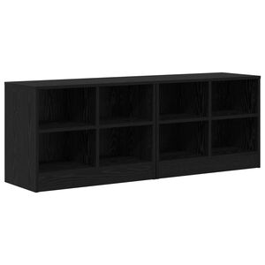 vidaXL Sengeskap 2 pcs Svart eik 66 x 33 x 48 cm Konstruert tre
