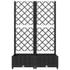 vidaXL Hagepotte med espalier svart 80x40x121,5 cm PP