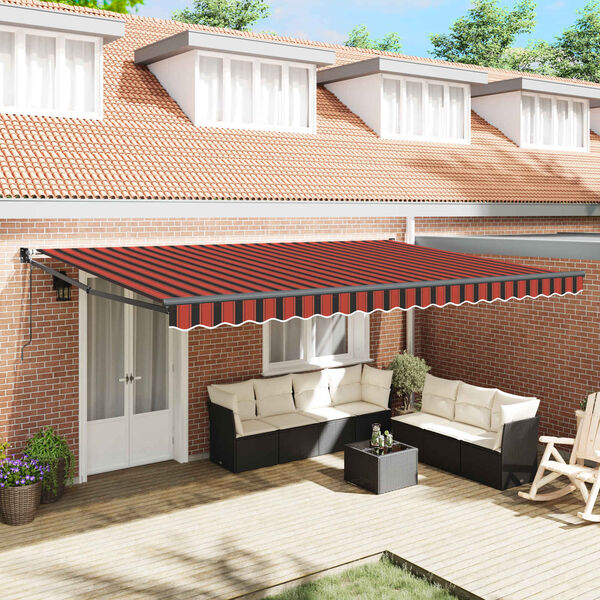 vidaXL Markise Oransje og Brunt 500 x 300 x 165 cm Polyester og Metall
