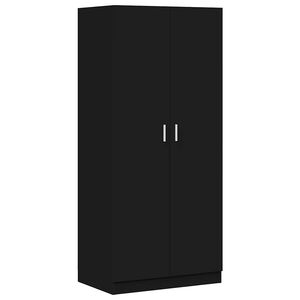 vidaXL Garderobe svart 80x52x180 cm konstruert tre