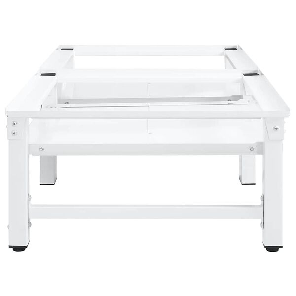 vidaXL Stativ til vaskemaskin/t&oslash;rketrommel med uttrekkbare hyller hvit