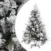 vidaXL Juletre med flokket sn&oslash; og kongler 150 cm PVC og PE
