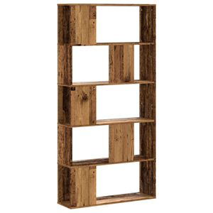 vidaXL Bokhylle 5 etasjer gammelt tre 80,5x23,5x162,5cm konstruert tre