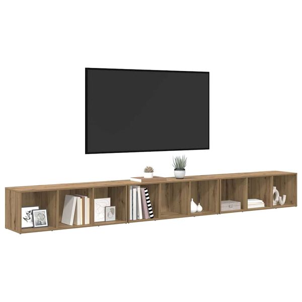 vidaXL TV-benksett 3 pcs Artisan Eik 37 x 35 x 107 cm Konstruert tre