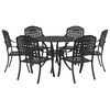 vidaXL Hage Spisegruppe 7 pcs Svart Aluminium