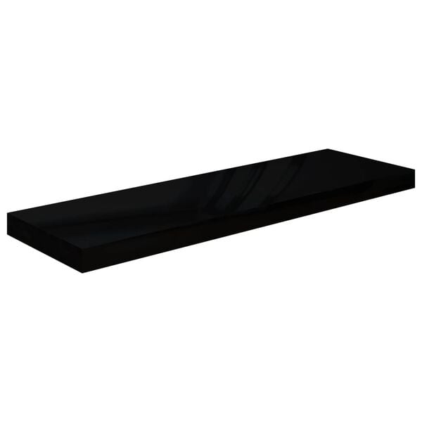 vidaXL Flytende vegghylle h&oslash;yglans svart 80x23,5x3,8 cm MDF