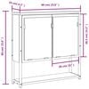 vidaXL Baderomsskap med speil gr&aring; sonoma 60x16x60 cm konstruert tre