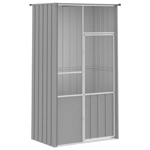 vidaXL Fuglebur gr&aring; 115x78x200 cm galvanisert st&aring;l
