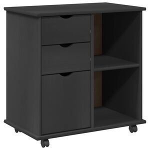vidaXL Rullende skap 63,5 x 39 x 65,5 cm Massiv furu Gr&aring;