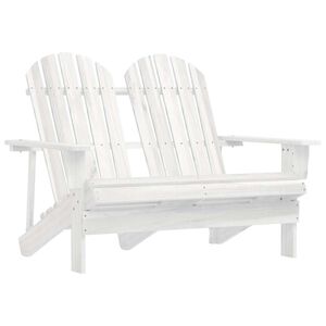 vidaXL Adirondack hagestol 2-seters heltre gran hvit