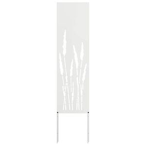 vidaXL Hageprivat skjerm Fretwork Hvit 32 x 140 cm Kaldvalsest&aring;l
