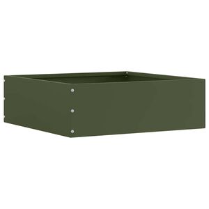 vidaXL Gjerdekant 40 x 40 x 13 cm St&aring;l Olivengr&oslash;nn