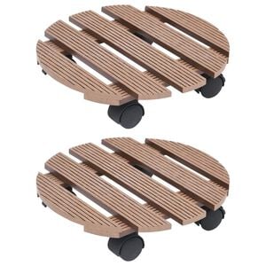 vidaXL Pottetraller 2 stk brun &Oslash;30x7,5 cm WPC