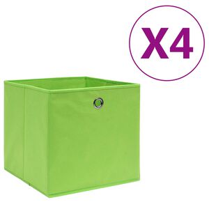vidaXL Oppbevaringsbokser 4 stk uvevd stoff 28x28x28 cm gr&oslash;nn