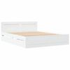vidaXL Sengestamme med skuff 2 pcs Hvit 150 x 200 cm Konstruert tre