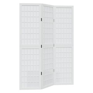 vidaXL Romdeler 3 paneler hvit heltre keisertre