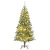 vidaXL Kunstig juletre med 300 LED kulesett flokket sn&oslash; 210 cm