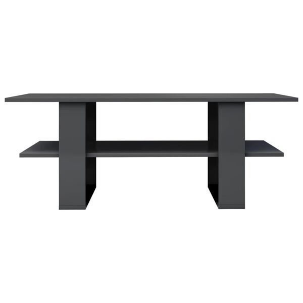 vidaXL Salongbord høyglans grå 110x55x42 cm konstruert tre