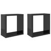 vidaXL Vegghyller kubeformet 2 stk h&oslash;yglans gr&aring; 30x15x30 cm