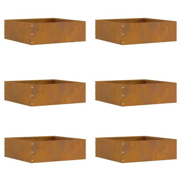 vidaXL Gjerdekant 6 pcs Rusten 40 x 40 x 13 cm Cortenst&aring;l