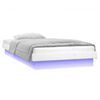 vidaXL Sengeramme med LED hvit 90x200 cm heltre