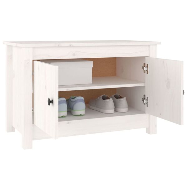 vidaXL Skoskap hvit 70x38x45,5 cm heltre furu