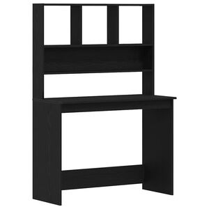 vidaXL Skrivebord med hyller svart eik 102x45x148 cm konstruert tre